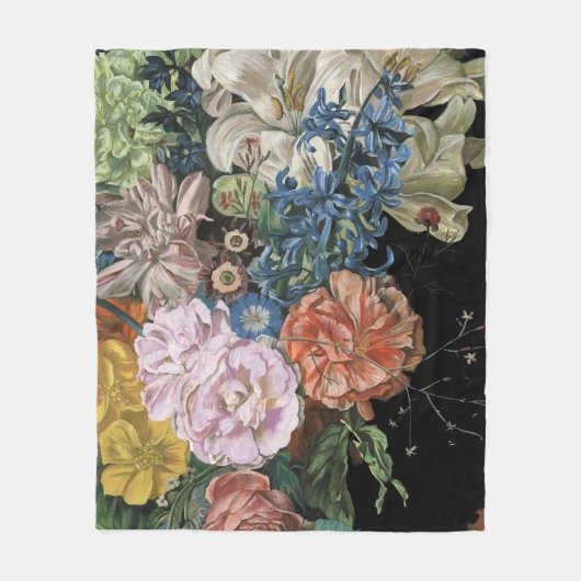 Baroque Floral - Bouquet Fleecedecke (Vorderseite)