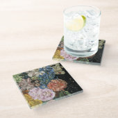 Baroque Floral - Bouquet Glasuntersetzer (Schrägansicht)