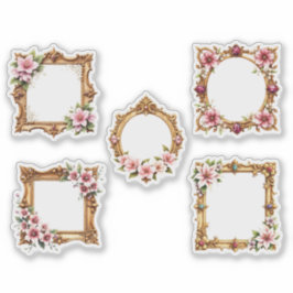 Baroque Floral Frame Cutout Sticker Sheet