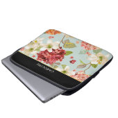 Baroque Floral Grace Trendy Stylish Laptopschutzhülle (Vorne Knopf)