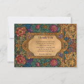 Baroque Floral Mardi Gras Masquerade Dankeskarte (Vorderseite)