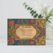 Baroque Floral Mardi Gras Masquerade Dankeskarte (Stehend Vorderseite)