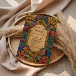 Baroque Floral Mardi Gras Masquerade Einladung