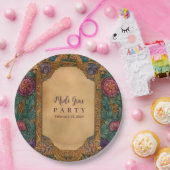 Baroque Floral Mardi Gras Masquerade Pappteller (Party)