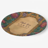 Baroque Floral Mardi Gras Masquerade Pappteller (Schrägansicht)