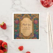 Baroque Floral Mardi Gras Masquerade Serviette (Beispiel)