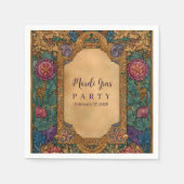 Baroque Floral Mardi Gras Masquerade Serviette (Vorderseite)