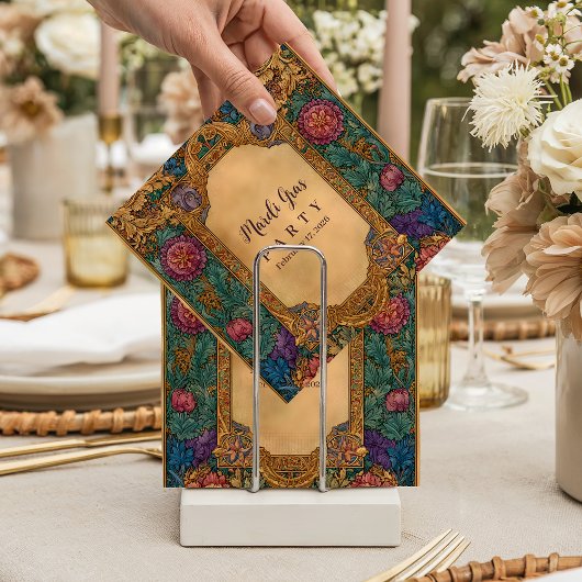 Baroque Floral Mardi Gras Masquerade Serviette