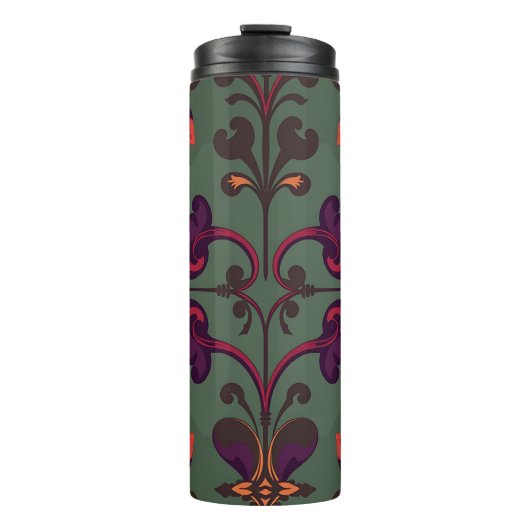 Baroque Floral Pattern Travel Mug Thermosbecher (Vorderseite)