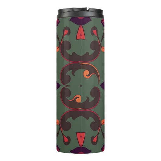 Baroque Floral Pattern Travel Mug Thermosbecher (Rückseite)