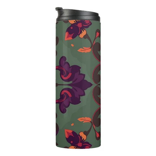Baroque Floral Pattern Travel Mug Thermosbecher (Nach rechts gedreht)