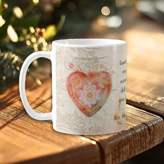 Baroque Floral Sacred Heart Family Heirloom Kaffeetasse