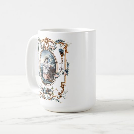 Baroque Floral Vignettes von Jean-Baptiste Huet Kaffeetasse (Vorderseite Links)