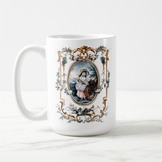 Baroque Floral Vignettes von Jean-Baptiste Huet Kaffeetasse (Links)