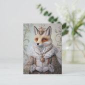 Baroque Fox Royal Queen Portrait Design Postkarte (Stehend Vorderseite)