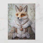 Baroque Fox Royal Queen Portrait Design Postkarte (Vorderseite)