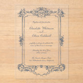 Baroque Frame Elegant Wedding Acrylic Invitation Acryleinladungen (Vorderseite)
