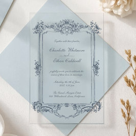 Baroque Frame Elegant Wedding Acrylic Invitation Acryleinladungen
