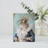 Baroque Frog Royal King Portrait Design Postkarte (Stehend Vorderseite)