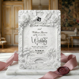 Baroque Garden Romance Wedding Ceremony Einladung