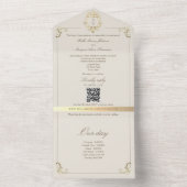 Baroque Gold All In One Wedding Invite + Timeline Einladung (Innen Boden)