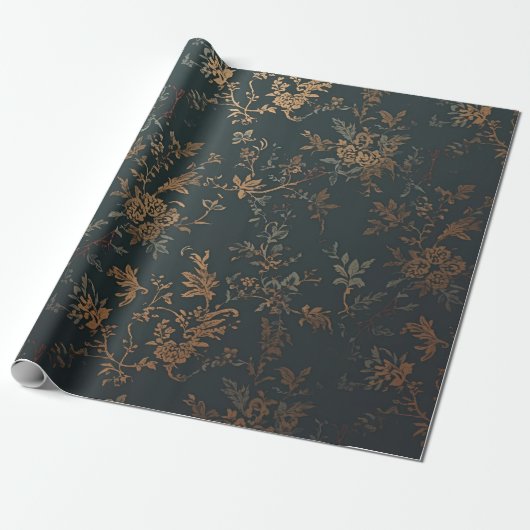 Baroque Gold Gift Wrap | Floral  Geschenkpapier (Ungerollt)