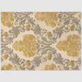 Baroque Gold Grey Damask Repeat Pattern Design Seidenpapier (Vorderseite)