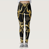Baroque Gold Ketten Nahtloses Muster Leggings (Vorderseite)