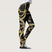 Baroque Gold Ketten Nahtloses Muster Leggings (Rechts)