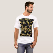 Baroque Gold Ketten Nahtloses Muster T-Shirt (Vorne ganz)