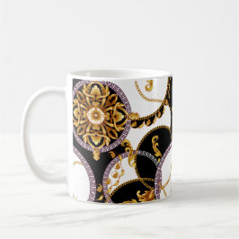 BAROQUE GOLD UND SCHWARZ STIL KAFFEETASSE