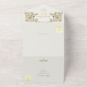 Baroque Gold Wedding QR Code All In One Einladung (Außenbereich)