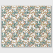 Baroque Golden Floral Elegant  Geschenkpapier (Flach)