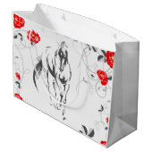 Baroque Horse Geschenktaschen Große Geschenktüte (Rückseite Schrägansicht)