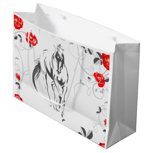 Baroque Horse Geschenktaschen Große Geschenktüte (Vorderseite Schrägansicht)