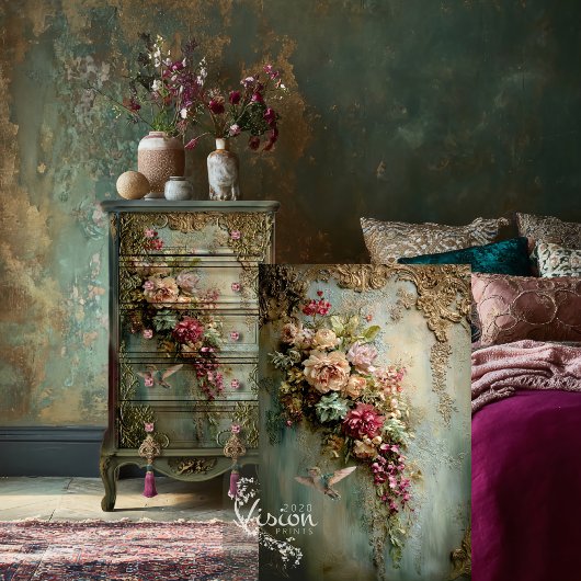 Baroque, Hummingbird & Ethereal Floral  Seidenpapier