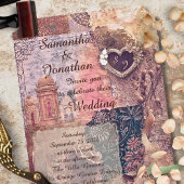 Baroque Lace and Rustic Mexican Romance Wedding Einladung