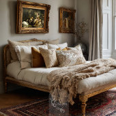 Baroque Lady Swan Gold Floral Landscape Scene Seidenpapier