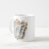 Baroque Letter 'W' Tasse für eine Kaffeeprinzessin (Vorderseite Links)