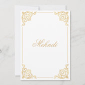 Baroque Mehndi Islamische Hochzeit Einladung (Rückseite)