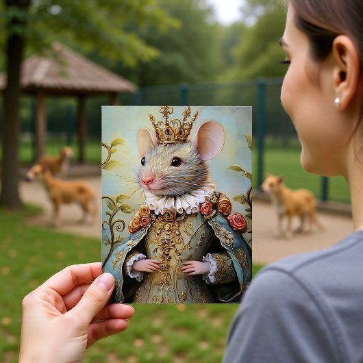 Baroque Mouse Royal King Portrait Design Postkarte