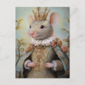 Baroque Mouse Royal King Portrait Design Postkarte (Vorderseite)