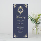 Baroque Navy Blue Gold Hochzeit (Stehend Vorderseite)