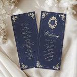 Baroque Navy Blue Gold Hochzeit<br><div class="desc">Elegantes Hochzeitsprogramm der Barockmarineküche mit einem Vintagen viktorianischen Monogramm,  verzierten Rahmendetails und klassischen Schnörkeln. Dieses zweiseitige Zeremoniell-Programm eignet sich perfekt für traditionelle Hochzeiten und beinhaltet die Reihenfolge der Bestellungen und die Einzelheiten der Hochzeitsfeier. Koordiniert mit der vollen marokkanischen und goldenen Barock Hochzeitssuite für ein zeitloses,  luxuriöses Aussehen.</div>