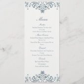 Baroque Ornament Elegant Wedding Menu Menükarte (Vorderseite)