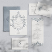Baroque Ornament Elegant Wedding Menu Menükarte