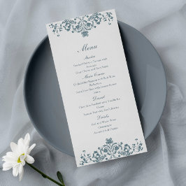 Baroque Ornament Elegant Wedding Menu Menükarte