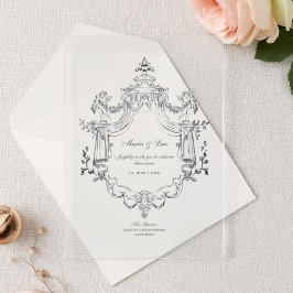 Baroque Ornament Wedding Acrylic Invitation Acryleinladungen