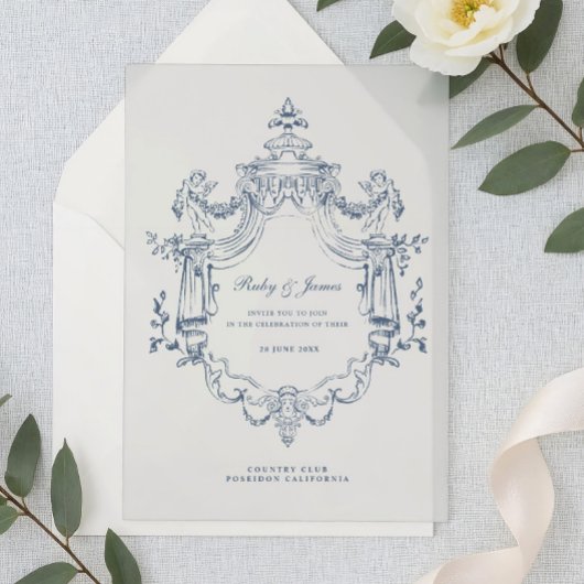 Baroque Ornament Wedding Acrylic Invitation Acryleinladungen