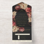 Baroque Painted Floral Wedding Foil All-in-One-Einladung (Innenseite)